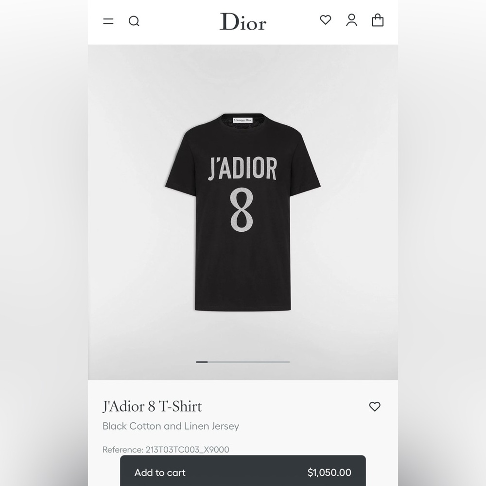 Dior J’Adior 8 T-Shirt Size S Black - Picture 9 of 10